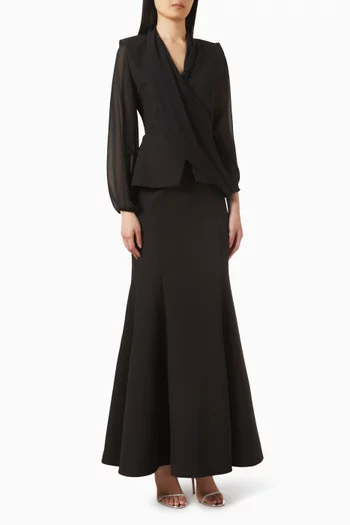 Blazer-style Peplum Gown