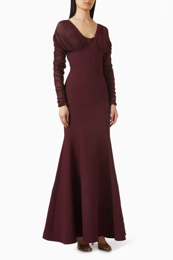 Ruched Fishtail Gown