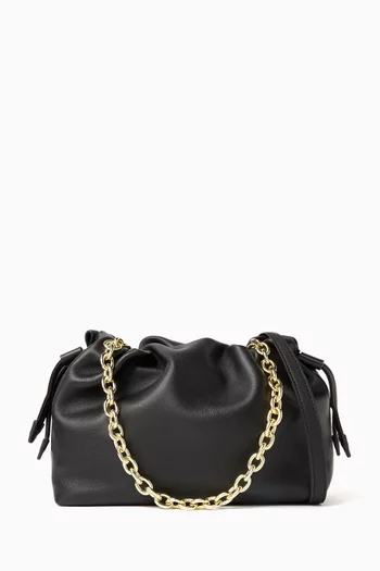 Alexandra Petite Drawstring Bag in Leather