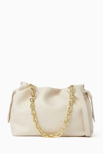 Alexandra Petite Drawstring Bag in Leather