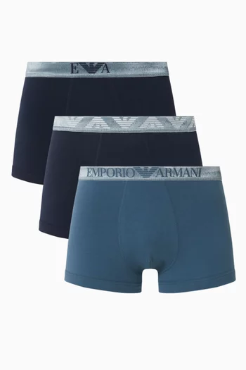 Logo Boxer Briefs in Cotton, Set of 3