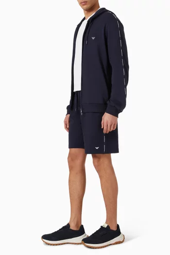 Hooded Zip-up Sweatshirt in Jersey
