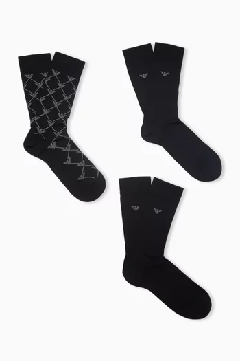 Crew Logo Socks, Set of 3