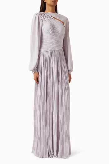 Cadencia Gown in Crepe & Chiffobn