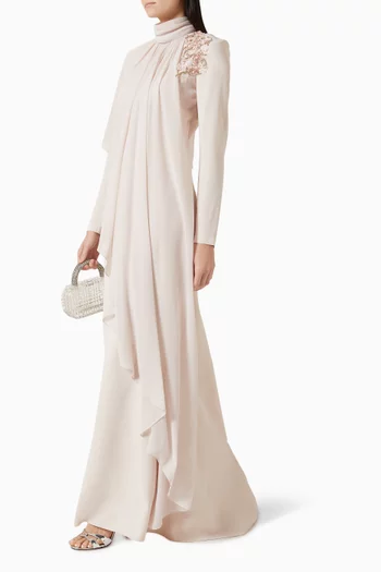 فستان هينا طويل بكشكش