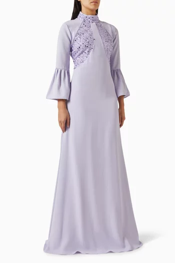 Sequin-embellished Dress in Crepe