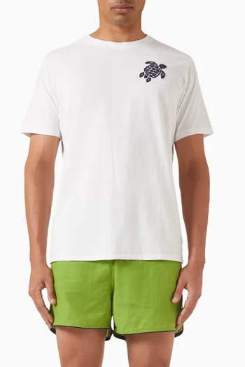 Big Turtle Embroidery T-shirt in Organic Cotton
