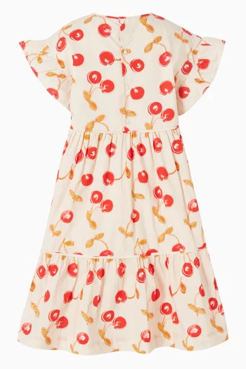 Leontine Cherry Print Dress in Cotton
