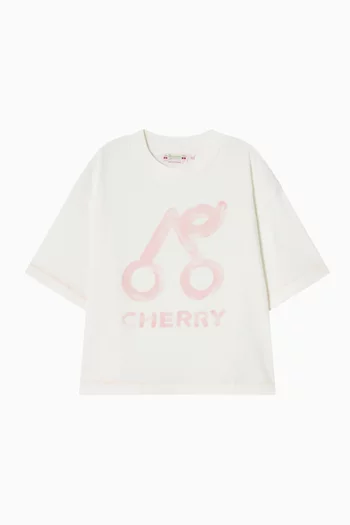 Cherry-print T-shirt in Cotton