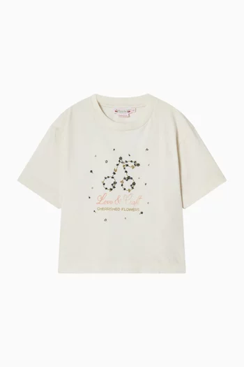 Cherry-print T-shirt in Cotton
