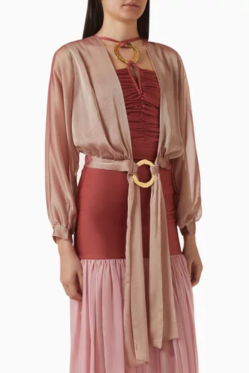 قميص أورورا قصير شيفون شفاف