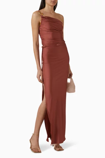 Pitaya Slit Skirt in Satin Lycra
