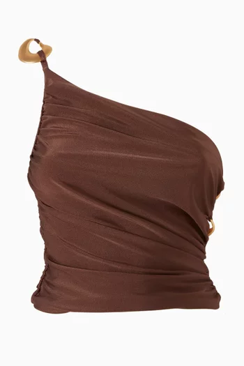 Bacilica One-shoulder Top in Satin Lycra