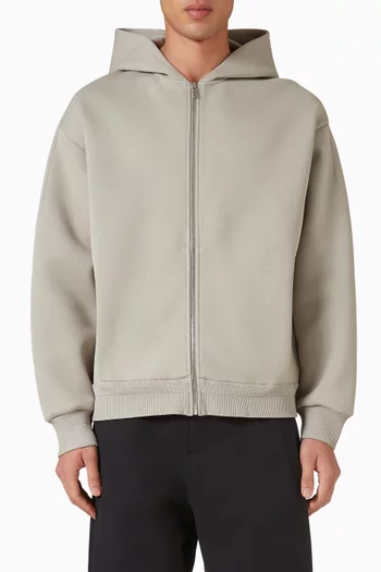 كنزة بغطاء رأس قطن بيكيه بسحّاب