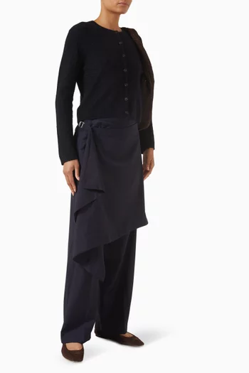 كارديغان منسوج بفتحة رقبة مستديرة