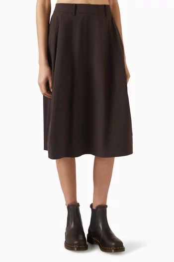 Voluminous Midi Skirt in Cotton