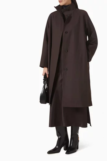 Funnel-neck Oversized Coat