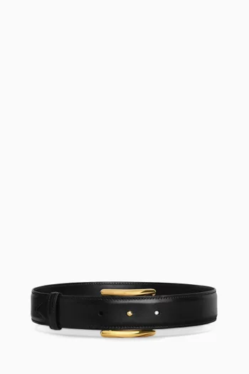 Curve Thin Belt in Leather