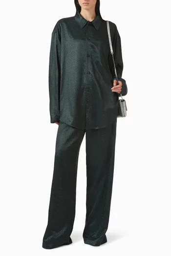 قميص بيجاما مطرز بالترتر