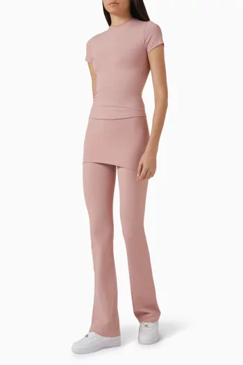 لغينغز بحافة مطوية وقصة ساق ضيقة بحافة واسعة مجموعة مت