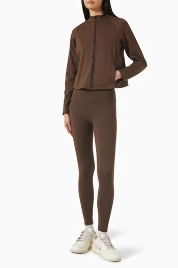 جاكيت بياقة عالية وسحّاب كامل مجموعة مت