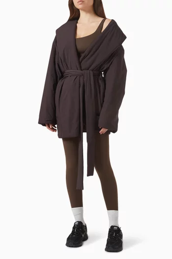 Woven Nylon Wrap Coat