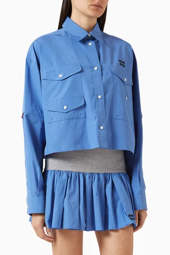 Logo Shirt in Cotton Poplin