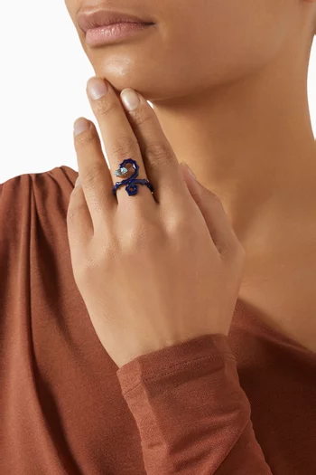 خاتم بيبي سباين مطلي بالمينا ذهب عيار 9