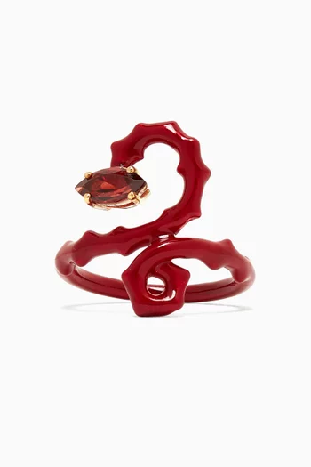 خاتم بيبي سباين مطلي بالمينا ذهب عيار 9