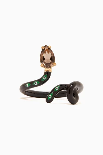 خاتم بيبي فاين بتصميم مطلي بالمينا ذهب عيار 9