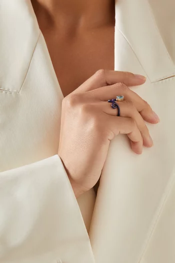 خاتم بيبي فاين بتصميم مطلي بالمينا ذهب عيار 9