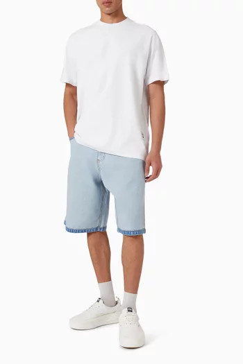 تي شيرت بوجهين مزين بملصقات قطن