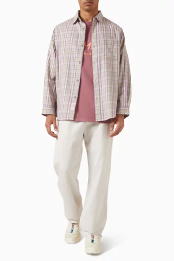 تي شيرت مصبوغ بطبعة شعار Freedom قطن جيرسيه