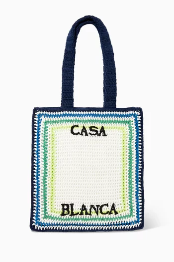 حقيبة كروشيه مخططة