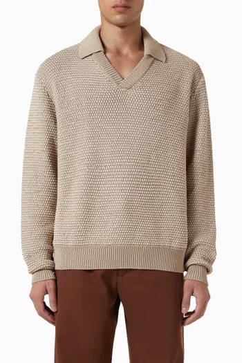 Polo Shirt in Bicolour Piqué