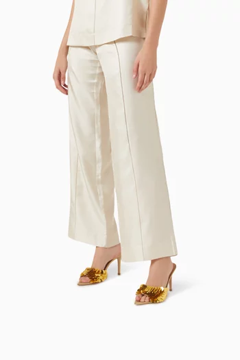 حذاء مفتوح بورما مزين بترتر بكعب 85 مم