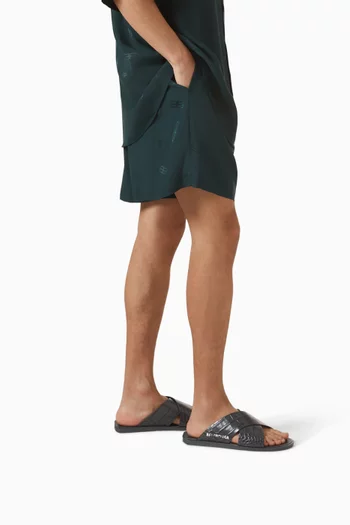 حذاء مفتوح كوزي جلد عجل بنقشة جلد التمساح