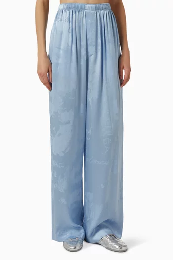 Washed Crayon Pyjama Pants in Silk-jacquard