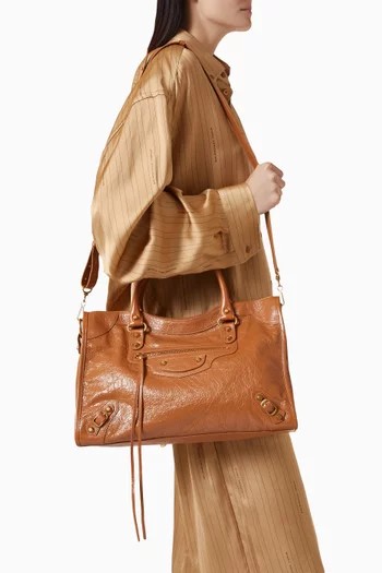 حقيبة لو سيتي متوسطة جلد ماعز أرينا