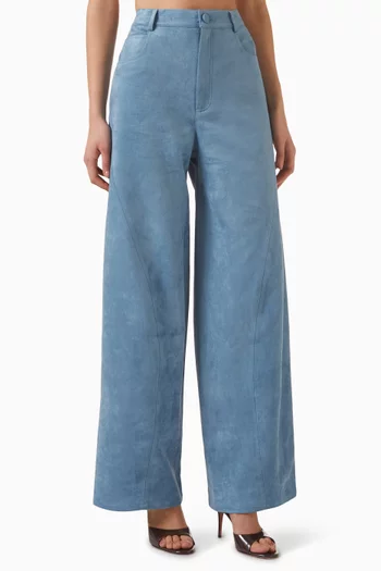 بنطال روستيكان بقصة ساق واسعة شمواه