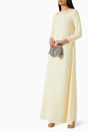 Floral Trim Maxi Dress