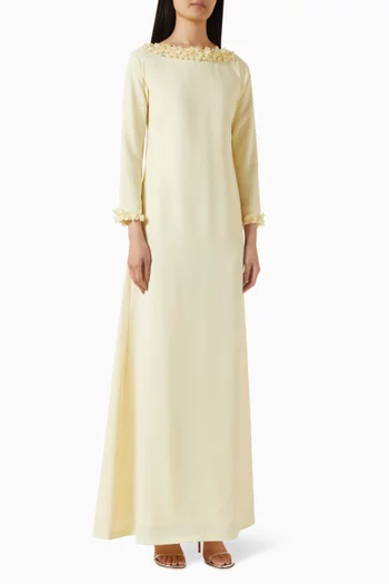 Floral Trim Maxi Dress