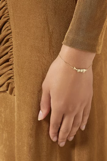 سوار مارلين مرصع بالماس ذهب أصفر عيار 9