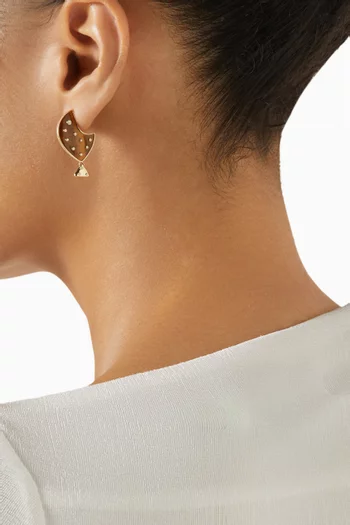 قرط منفرد صغير بتصميم سمكة بهلوان ذهب عيار 9