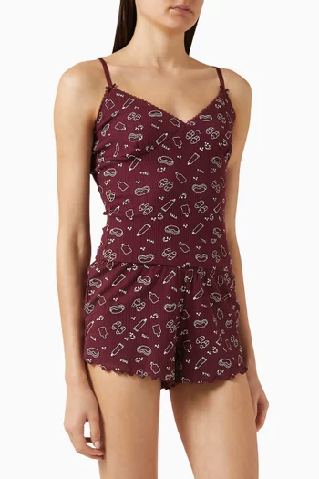 Cami Pyjama Top in Cotton Blend