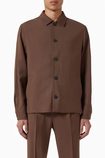 Buttoned Jacket in Wool-twill
