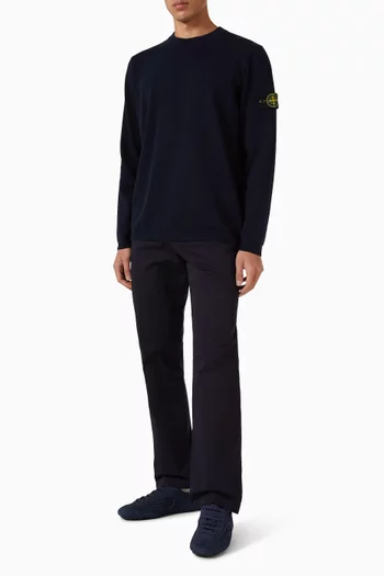 سترة منسوجة بفتحة رقبة مستديرة قطن