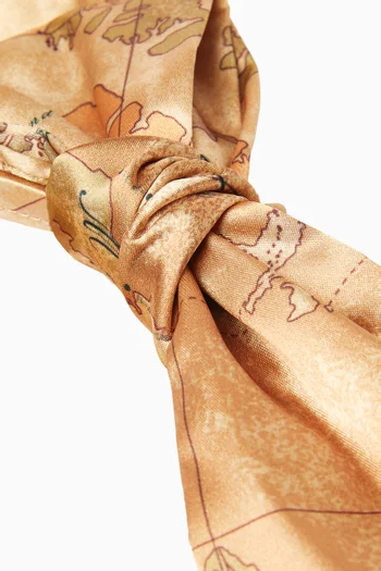 Map-print Bow Hairband