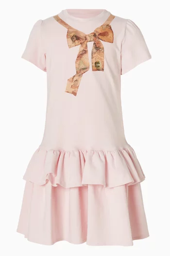 فستان بعقدة ونقشة خريطة