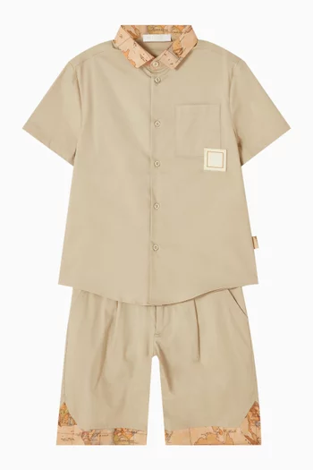 Printed Shirt & Shorts Set